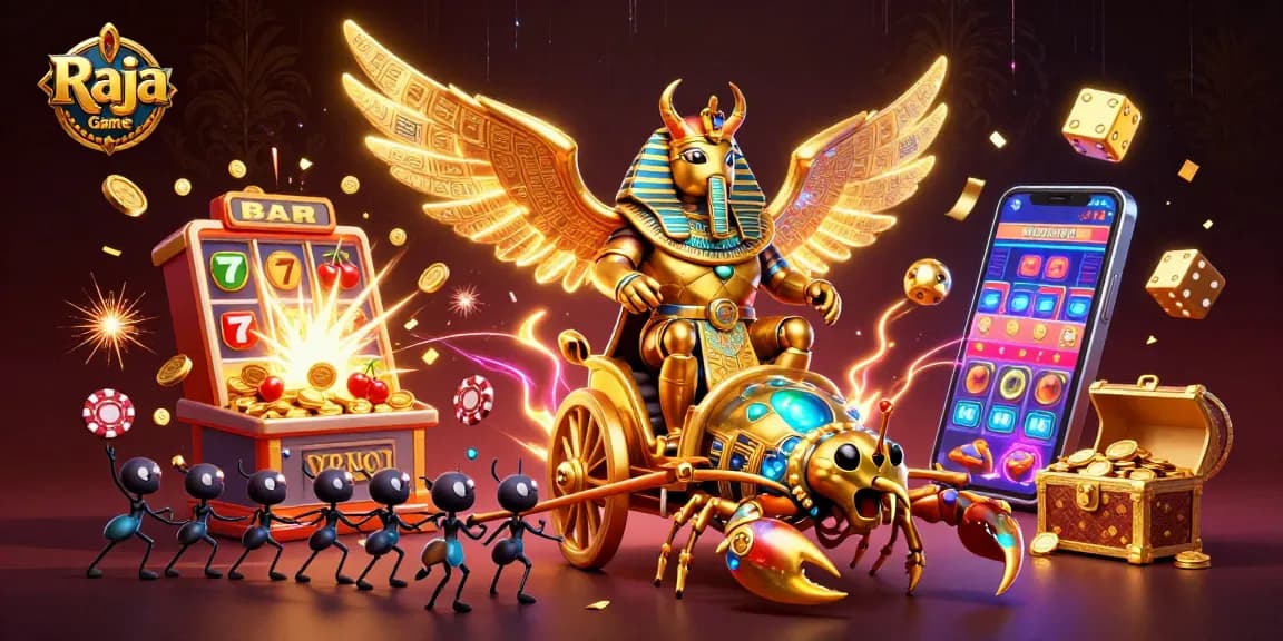 Experience Raja Game's dynamic world with golden treasures, fun gaming elements, and an engaging atmosphere.