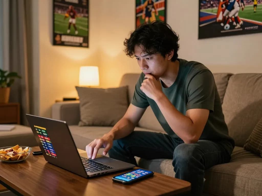Enjoying sports betting at home, showcasing online casinos in Canada reddit with dynamic strategy.