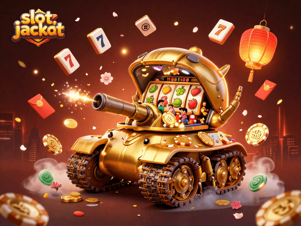 Experience the excitement of slot jackpots with a vibrant 3D casino scene featuring a golden beetle tank.