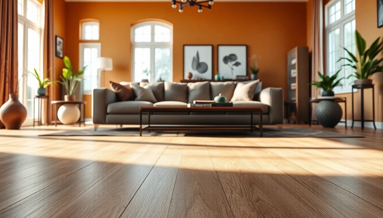 Admire the luxury vinyl flooring enhancing a chic living room ambiance.