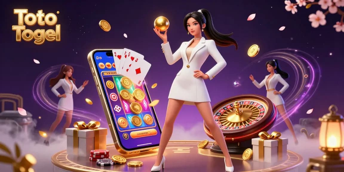 Experience Toto Togel with excitement as you play interactive slot games among vibrant casino elements.