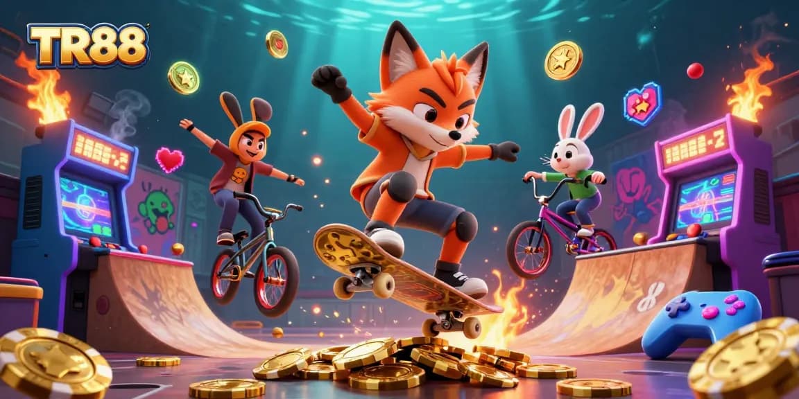 Experience thrilling gameplay at TR88 with colorful characters and vibrant casino elements.