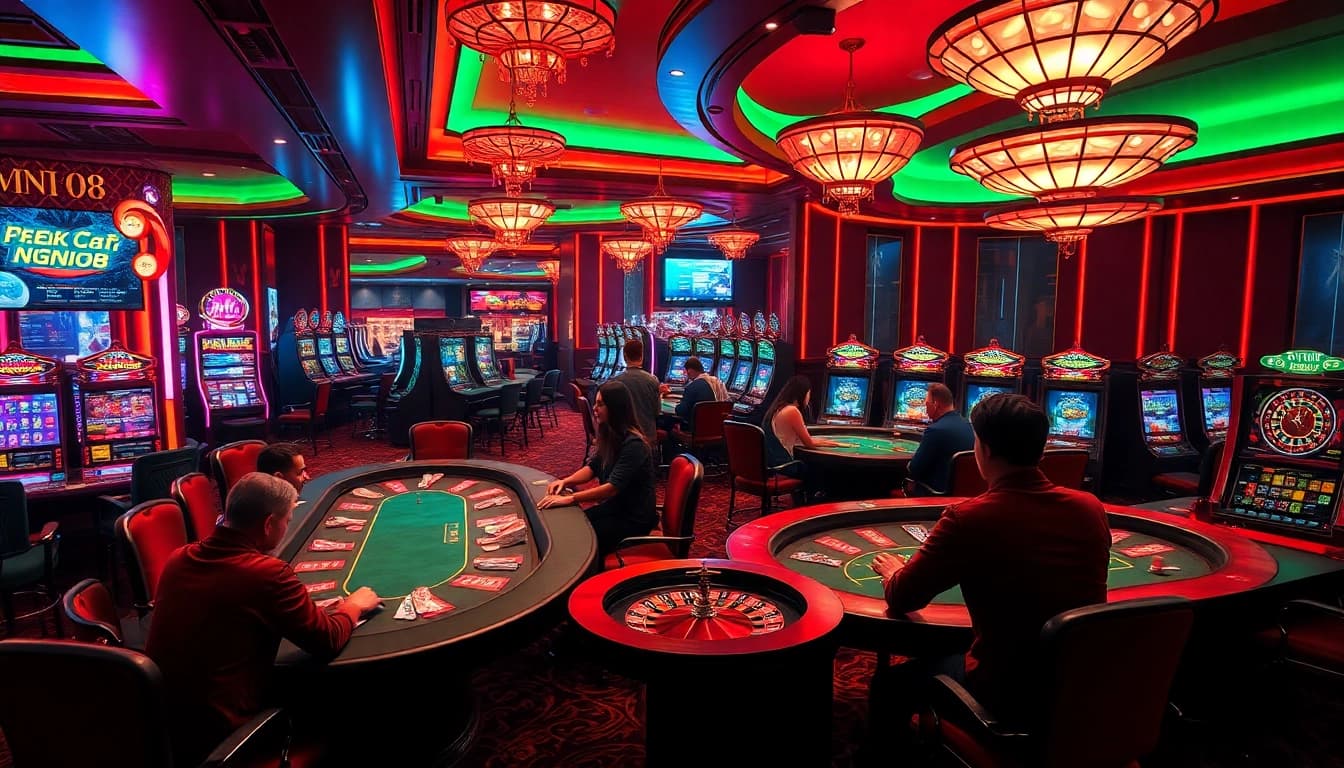 Experience the thrill at Nhà Cái ABC8 with vibrant casino games featuring poker, roulette, and slot machines.
