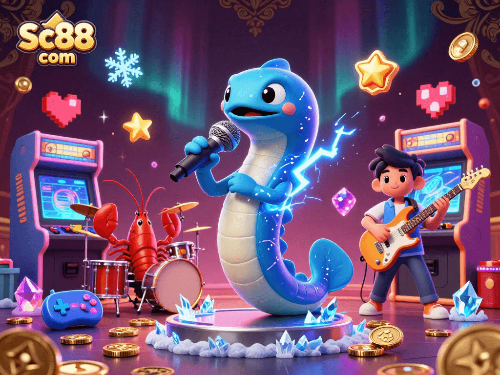 Immerse in Sc88 com's underwater casino, featuring a DJ electric eel, lobster drummer, and seahorse guitarist.