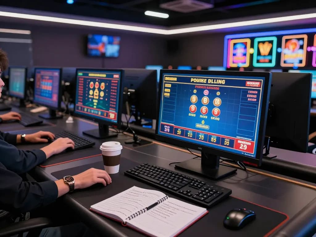 Engaging in online casino gameplay shows tg88-link on multiple screens, highlighting interactive slot and poker games.