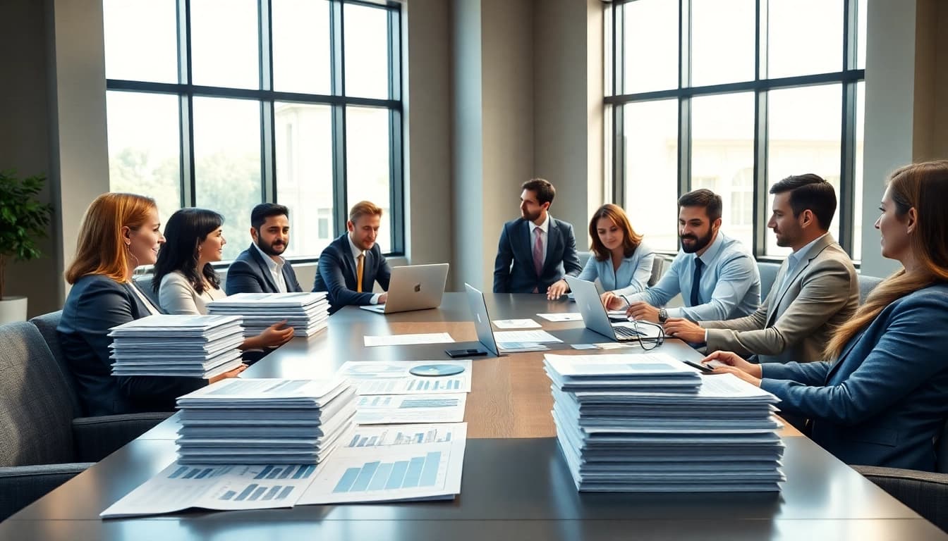 Analyze competitor pricing strategies in an engaging business meeting environment.