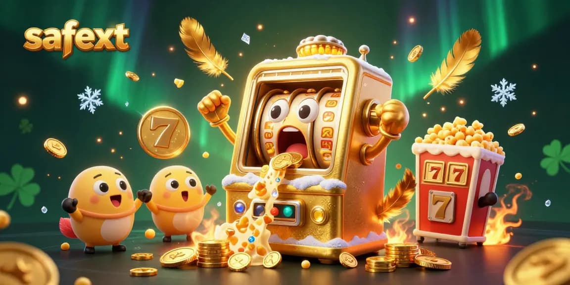 Experience safetxt's thrilling slot machine action as jackpots burst with golden coins.