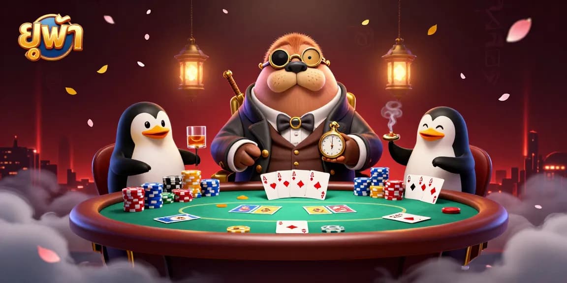 Engage with ยูฟ่า and the thrilling underwater poker game featuring a jolly walrus and bluffing pufferfish.