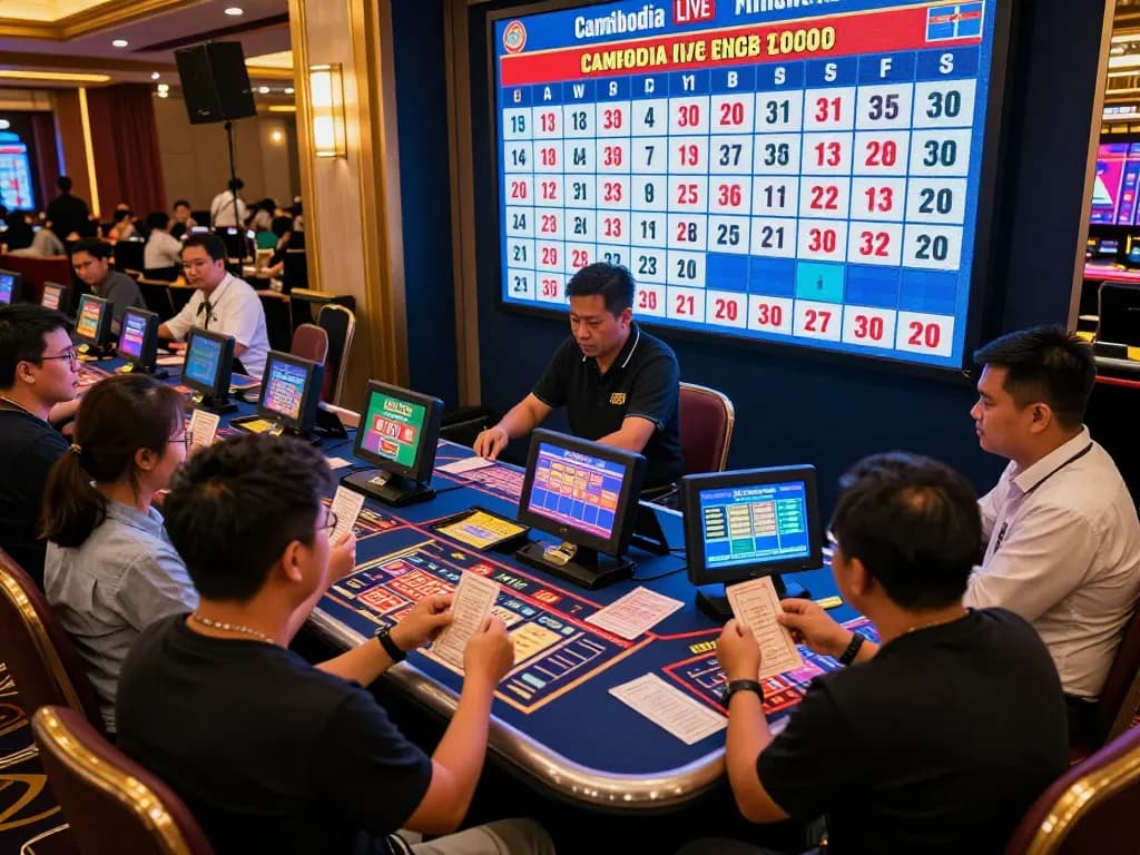 Check live Cambodia results during an exciting casino draw event with eager players.