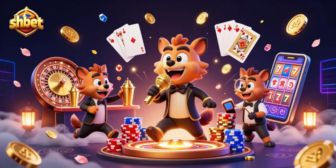 Win big with shbet at a vibrant casino scene featuring hyenas in action.