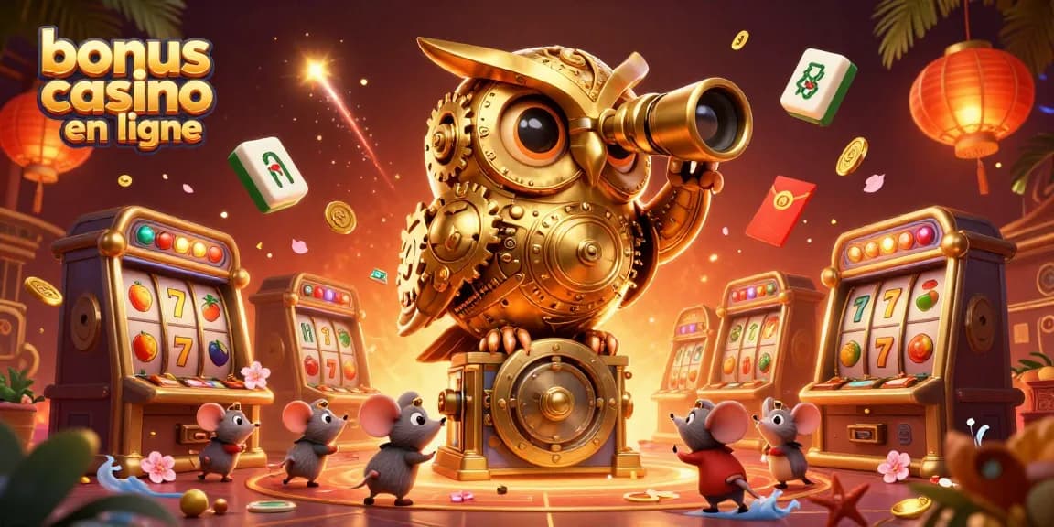 Jouez avec les offres de bonus casino en ligne tout en profitant d'une scène animée de jeux de casino.