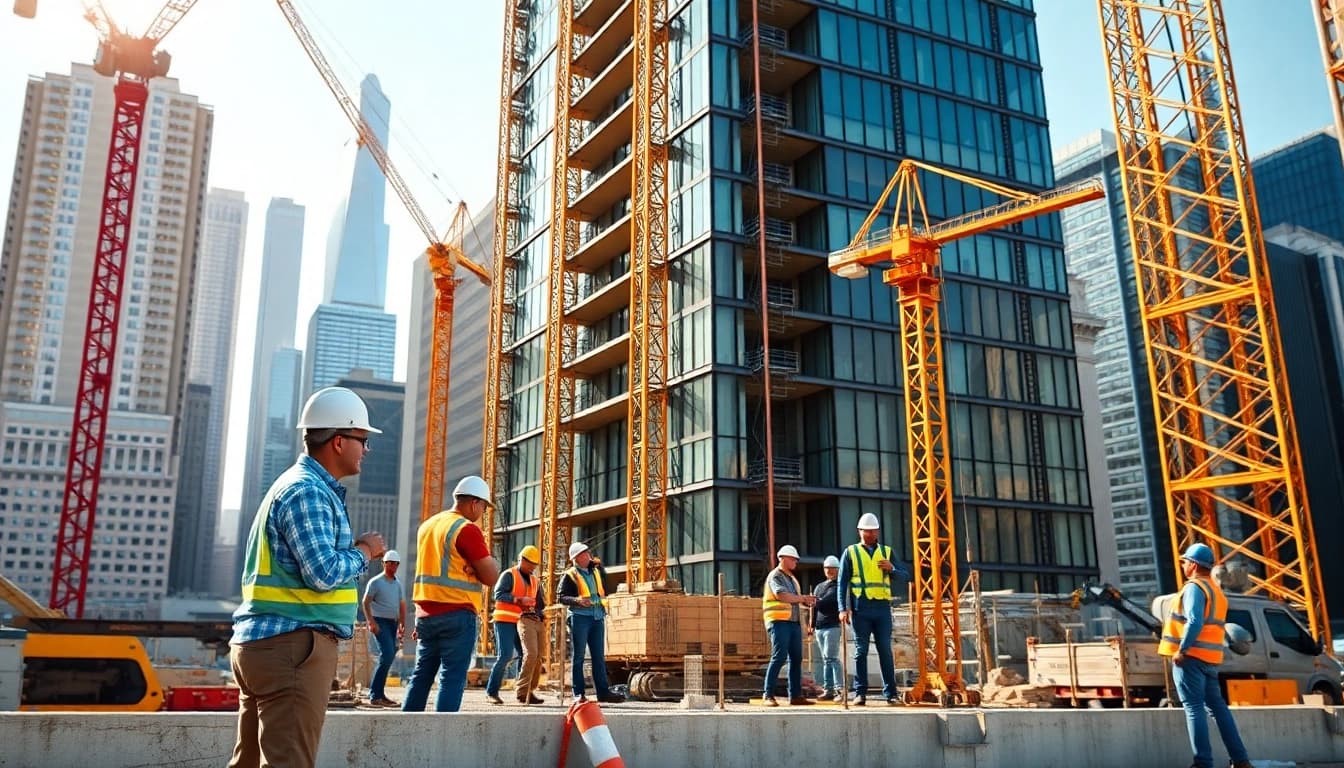 Showcasing skilled team working on commercial project, highlighting New York Commercial General Contractor's expertise.