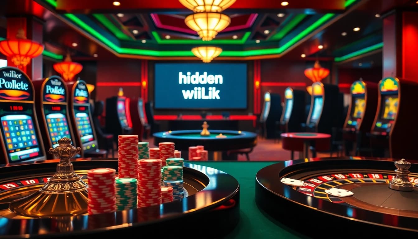 Gamblers engaging at a casino table featuring the hidden wiki link in a vibrant atmosphere.