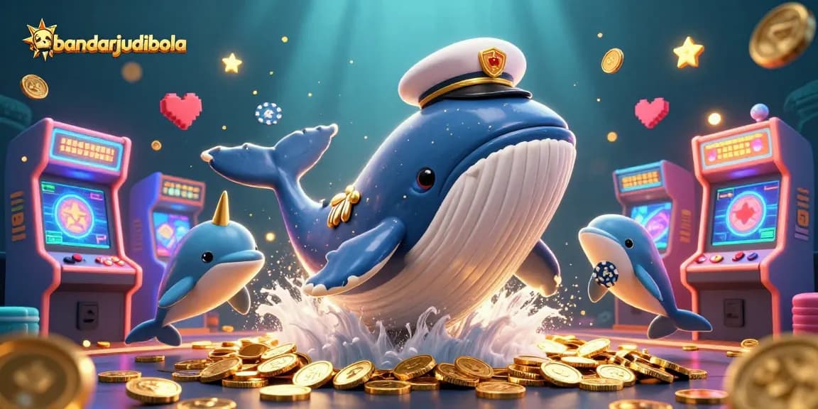 Engage with bandarjudibola amid colorful casino-themed digital elements and playful characters.