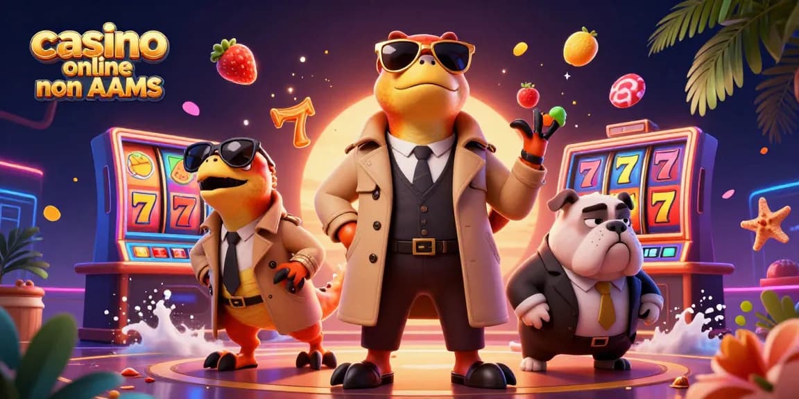 Gioca ai casino online non AAMS con slot, jackpot e simboli fortunati volanti.