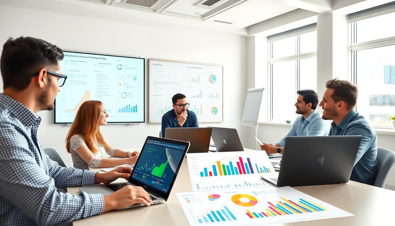 Engaging team strategizing on effective smm services with digital analytics