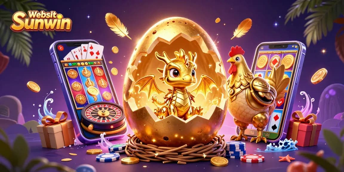 Play exciting casino games at Website Sunwin with dynamic golden dragon and vibrant gaming elements.