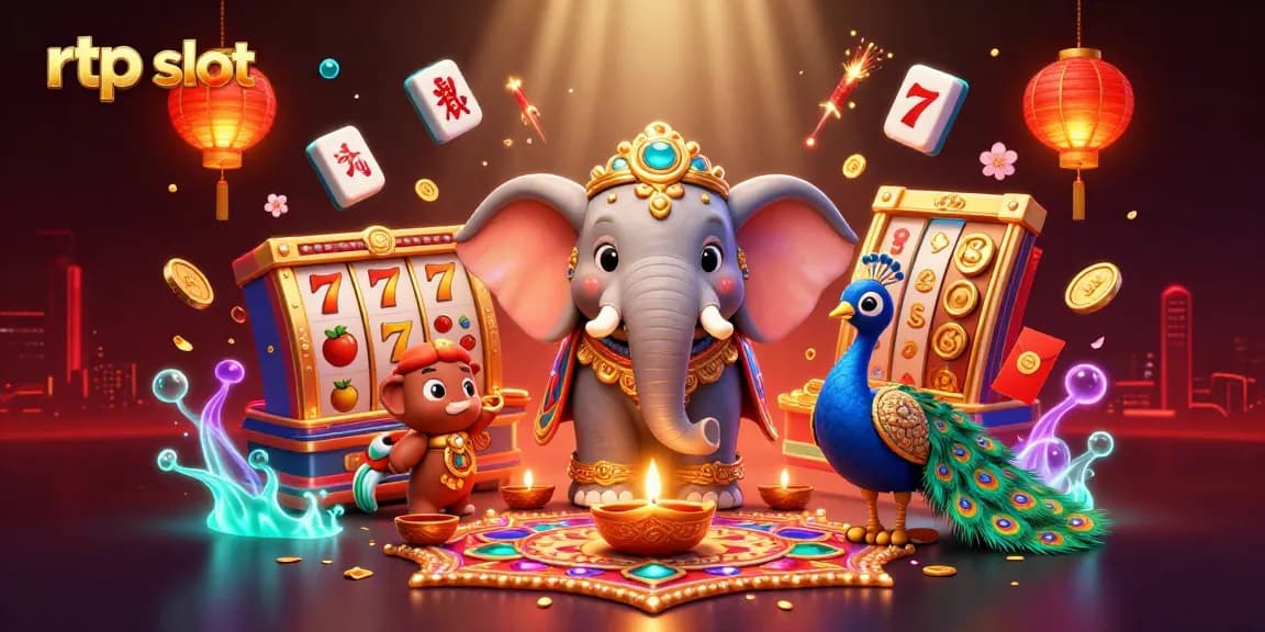 Experience the thrill of rtp slot gameplay with dazzling visuals and engaging characters in a vibrant casino scene.