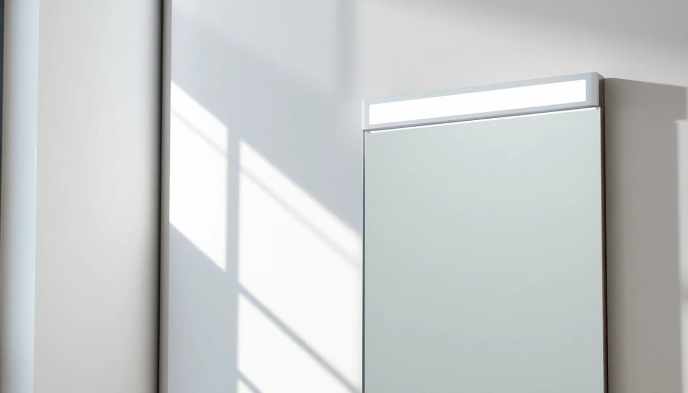 Spiegelschrank mit LED Beleuchtung bietet eleganten Stauraum im Badezimmer