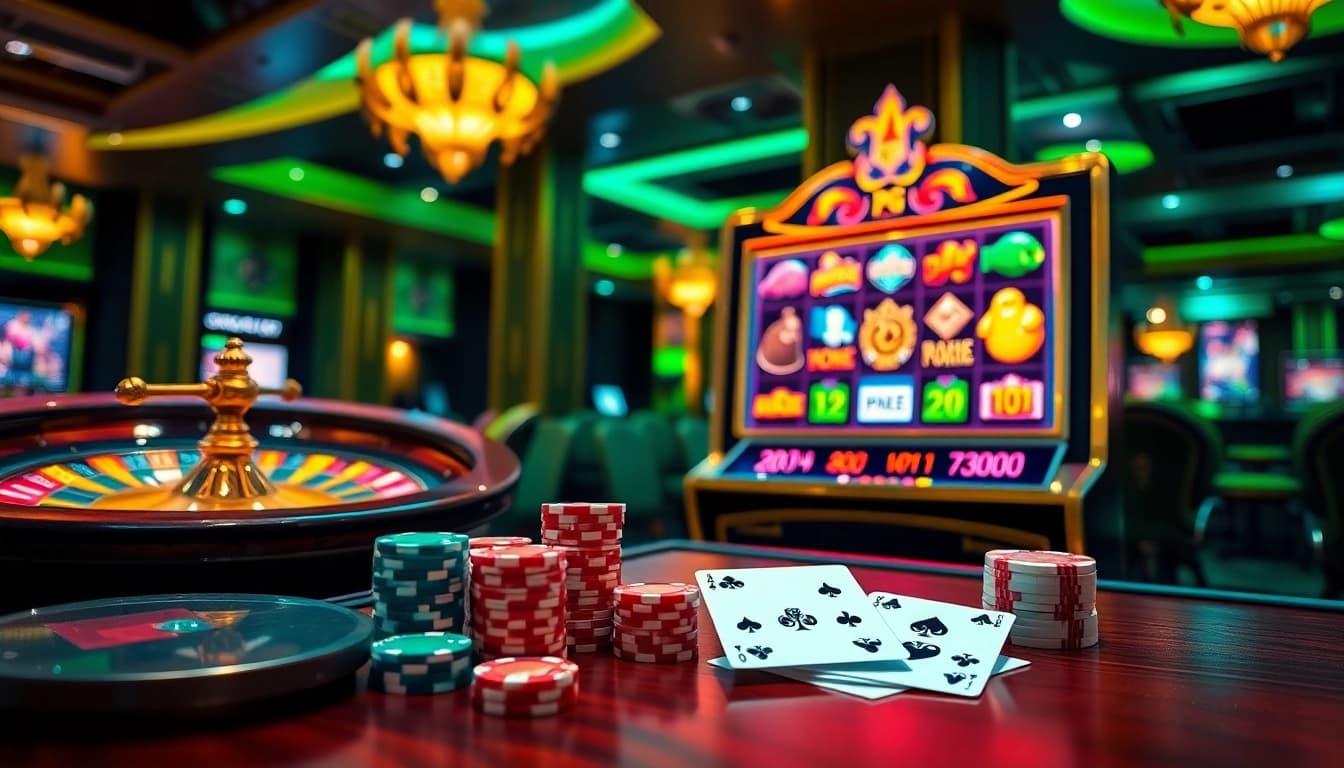 Engage in PG Soft gaming excitement with vibrant slot machines and elegant casino elements.