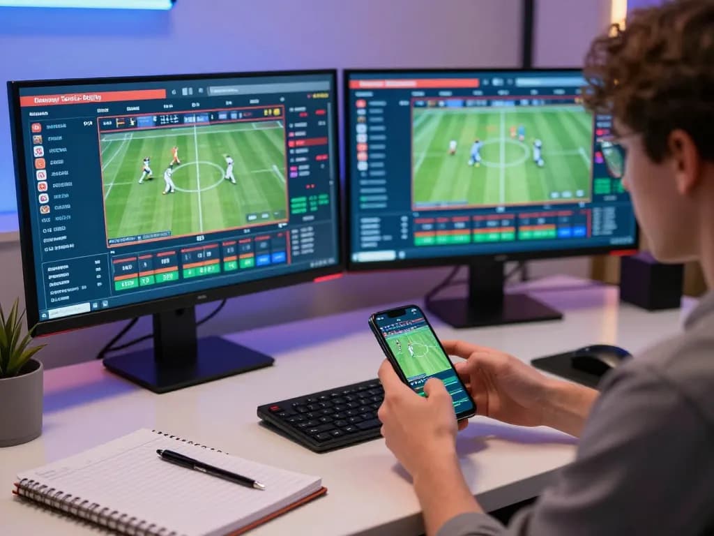 Exciting sports betting on https://vikubet.com/ with multiple screens displaying live action.