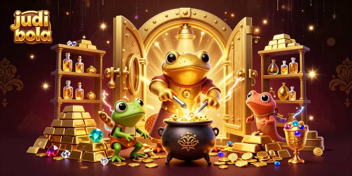 Experience judi bola excitement with alchemists and riches in this fantasy casino art.