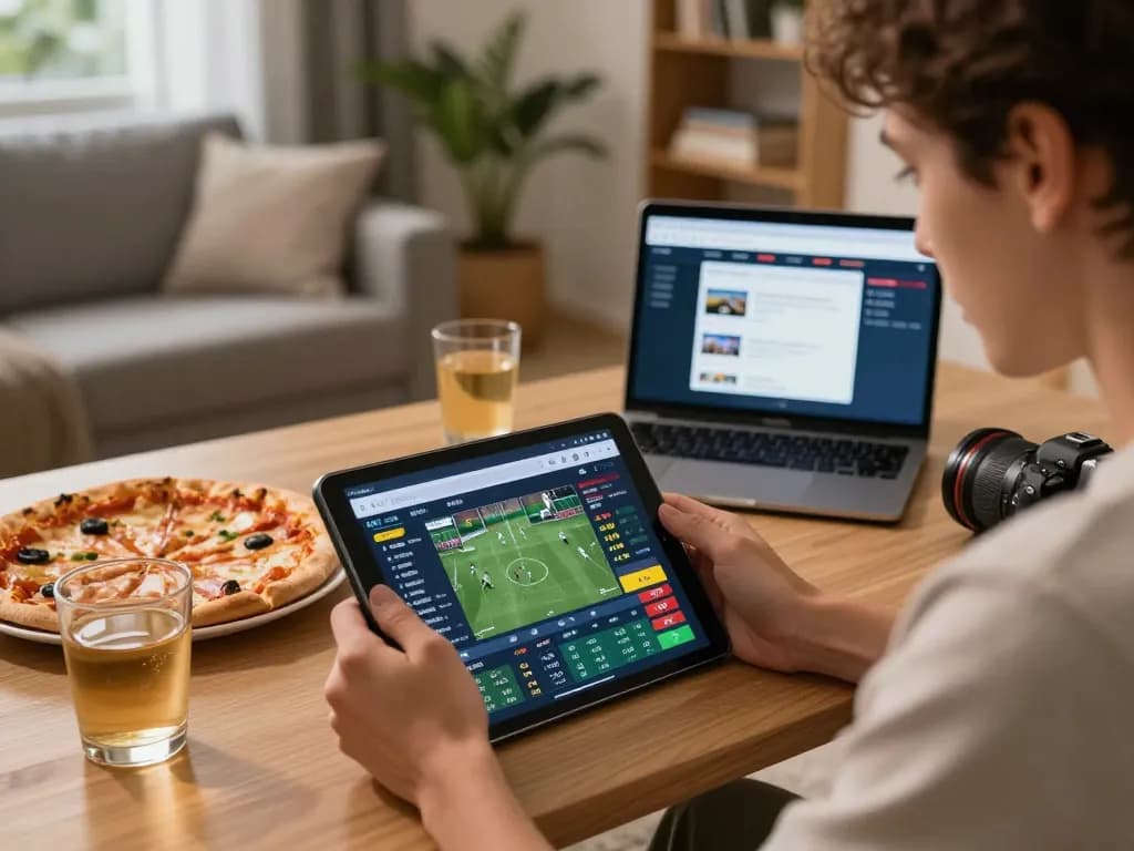 7m sports betting action with live odds on tablet, showcasing dynamic gameplay and strategic focus