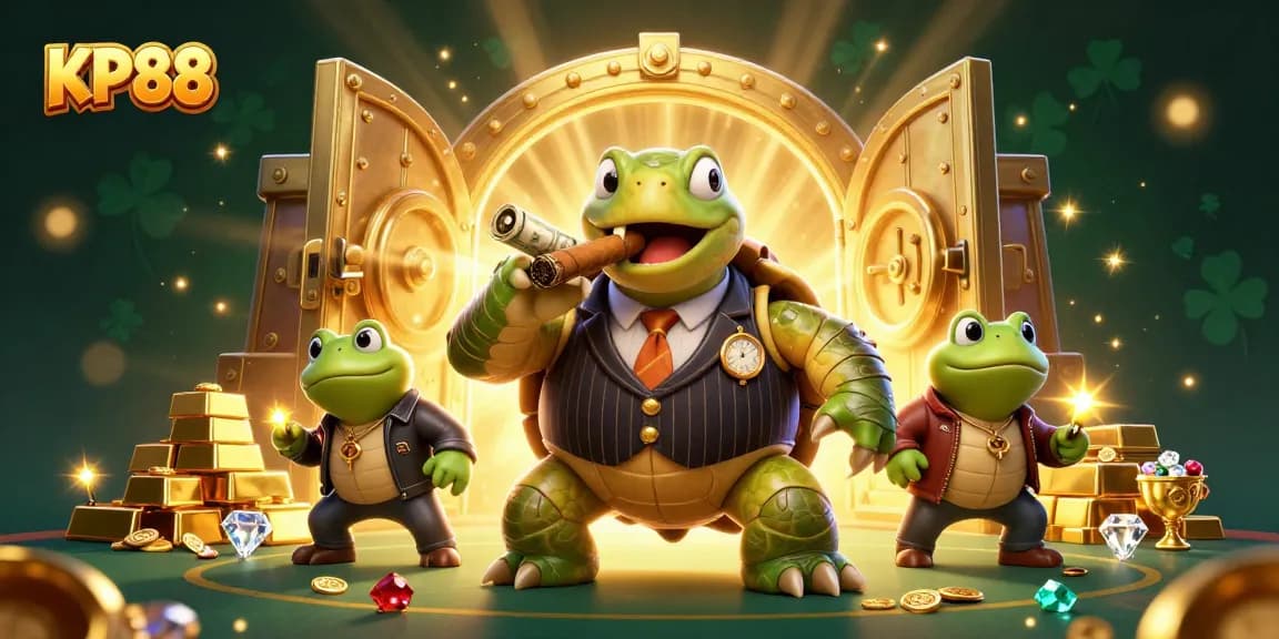 Bet on KP88 with dynamic 3D characters and rich casino elements, highlighting exciting gaming experience.
