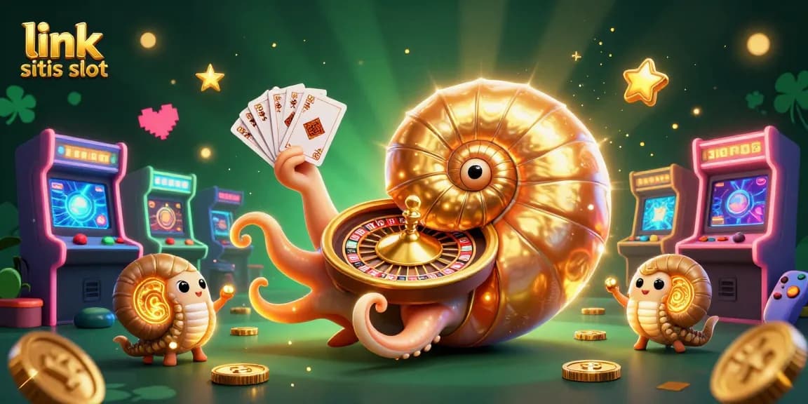 Experience link situs slot with 3D cartoon nautilus gaming in an energetic casino scene.