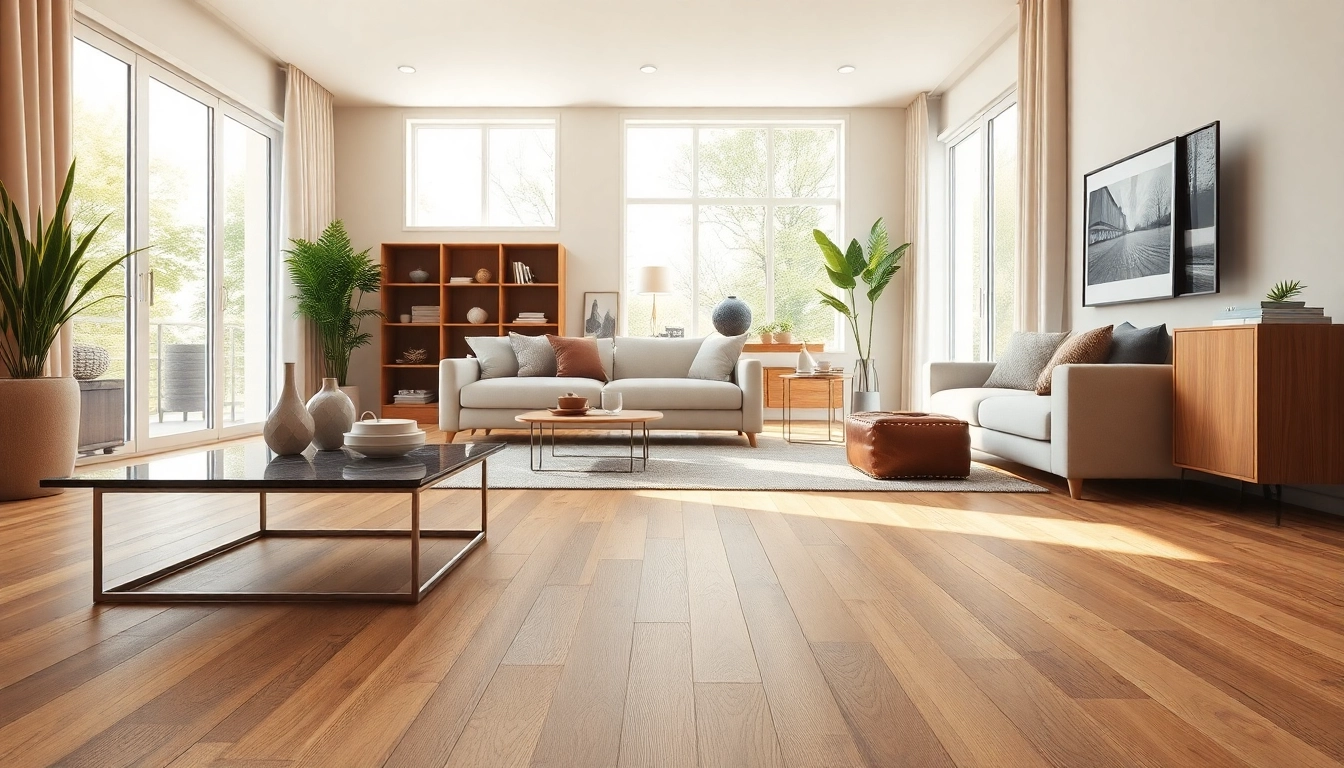 Stylishly arranged lvt flooring enhances a modern living room's aesthetic appeal.