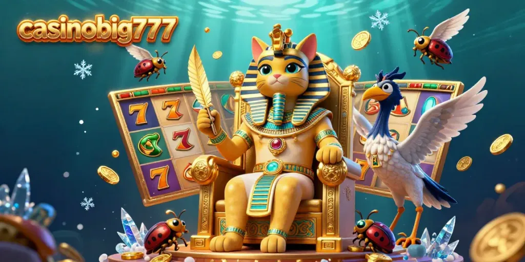 Spin to win exciting jackpots with casinobig777 in this vibrant casino-themed illustration.