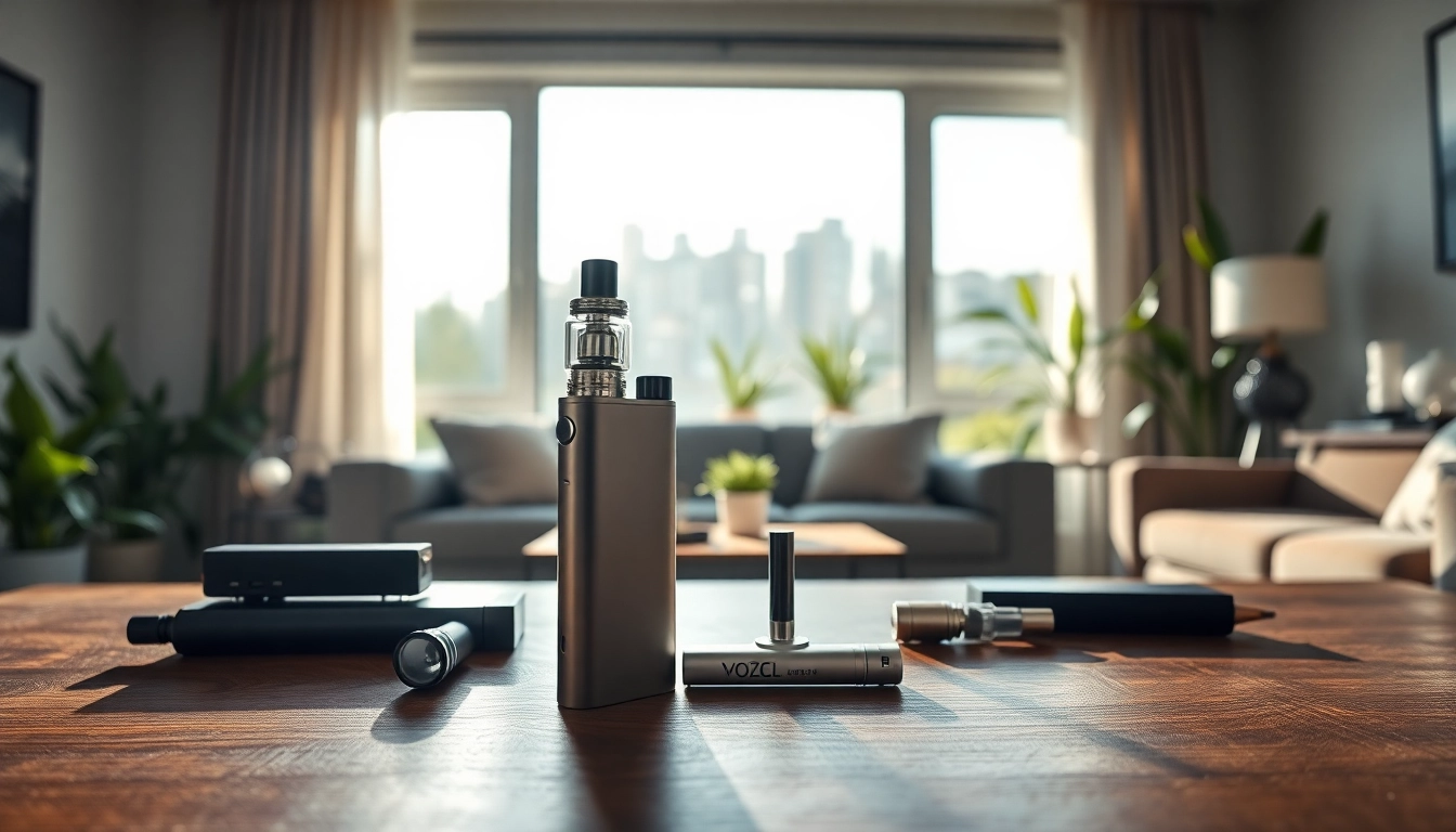 Vozol Vape-Geräte in einem modernen Wohnzimmerumfeld platziert.