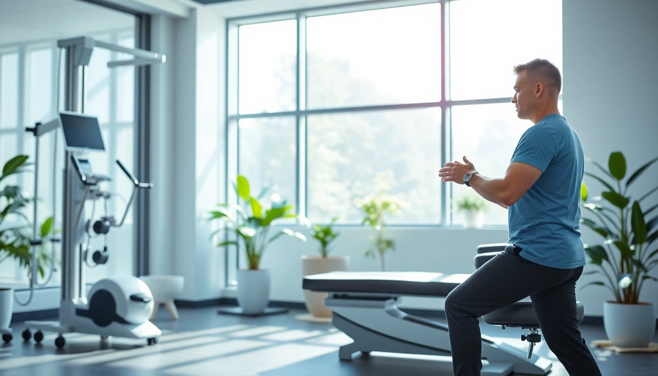 A dynamic scene in a longevity and performance clinic showcasing expert wellness practices.