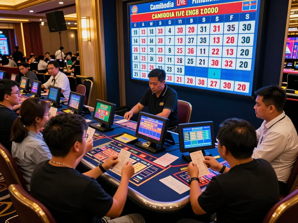 Check live Cambodia results during an exciting casino draw event with eager players.