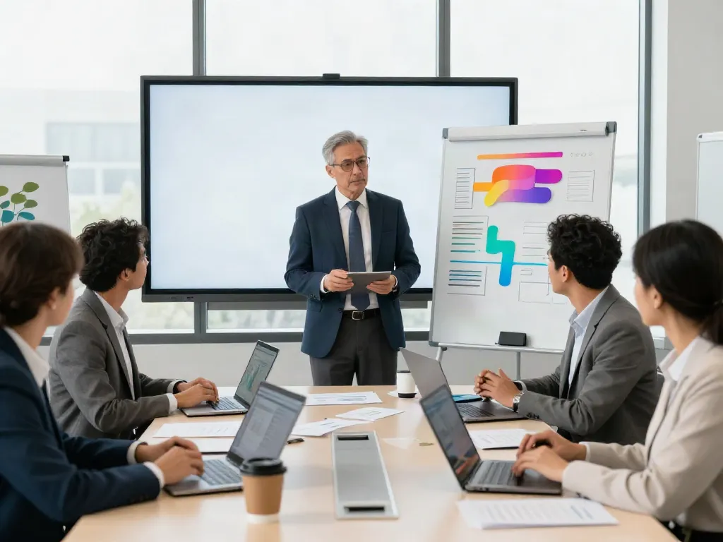 Restructuring advisory firm experts in a collaborative meeting analyzing financial strategies.