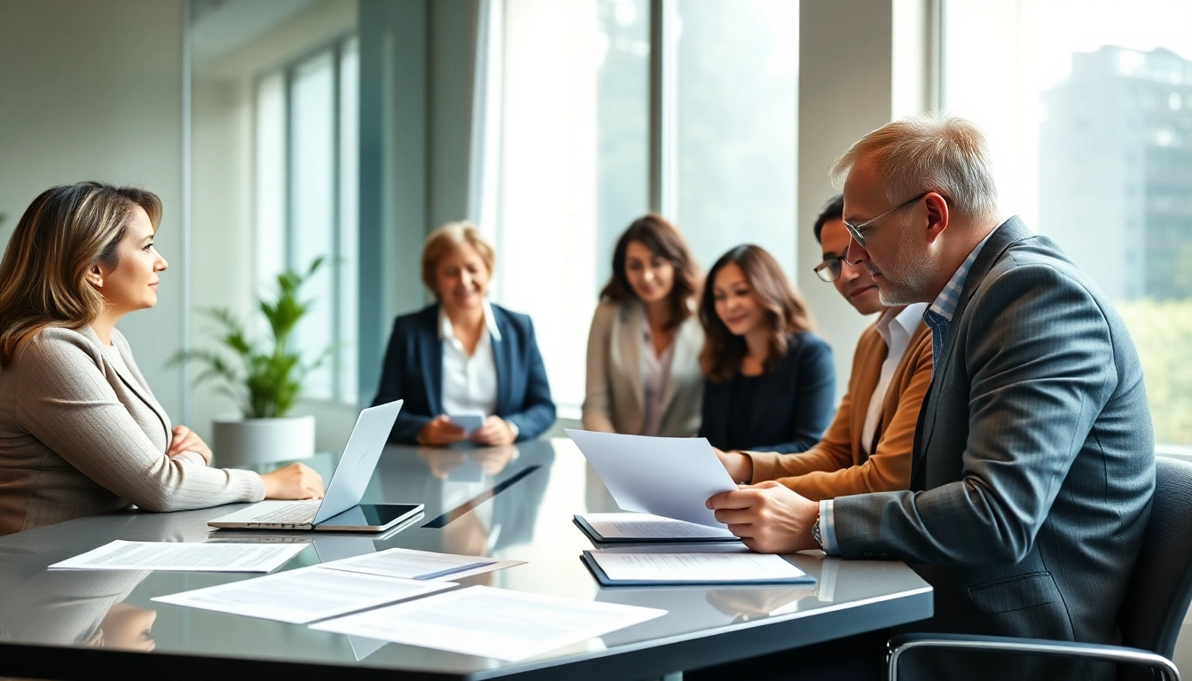 Engaging estate planning San Antonio consultation in a modern office setting featuring diverse clients.