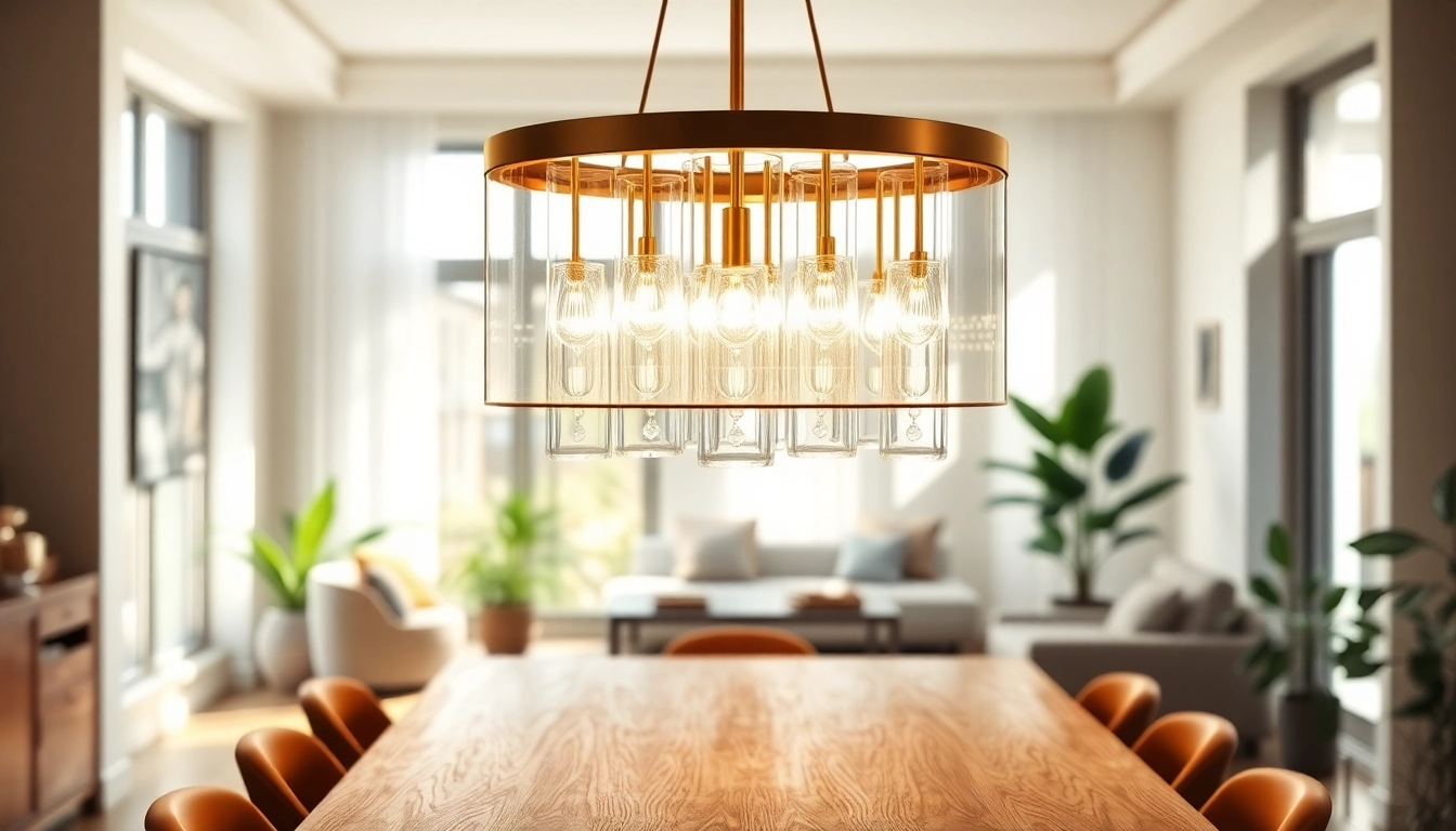 Illuminating island chandelier enhancing the elegance of a cozy dining space.