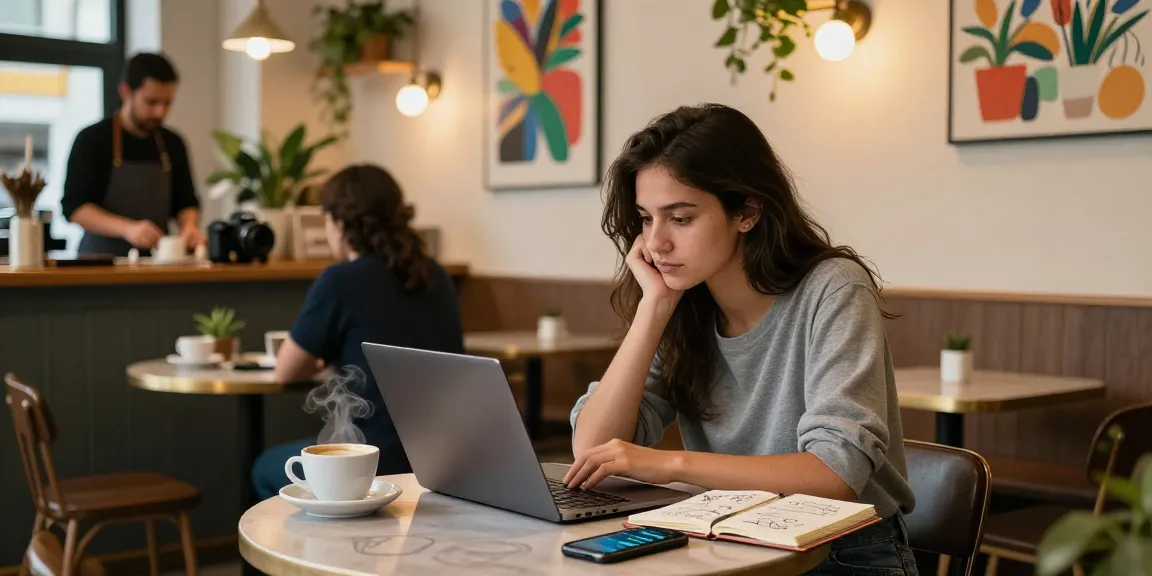 Individual writing about feelings of attraction in a cozy café, exploring what it means to have a crush on someone.