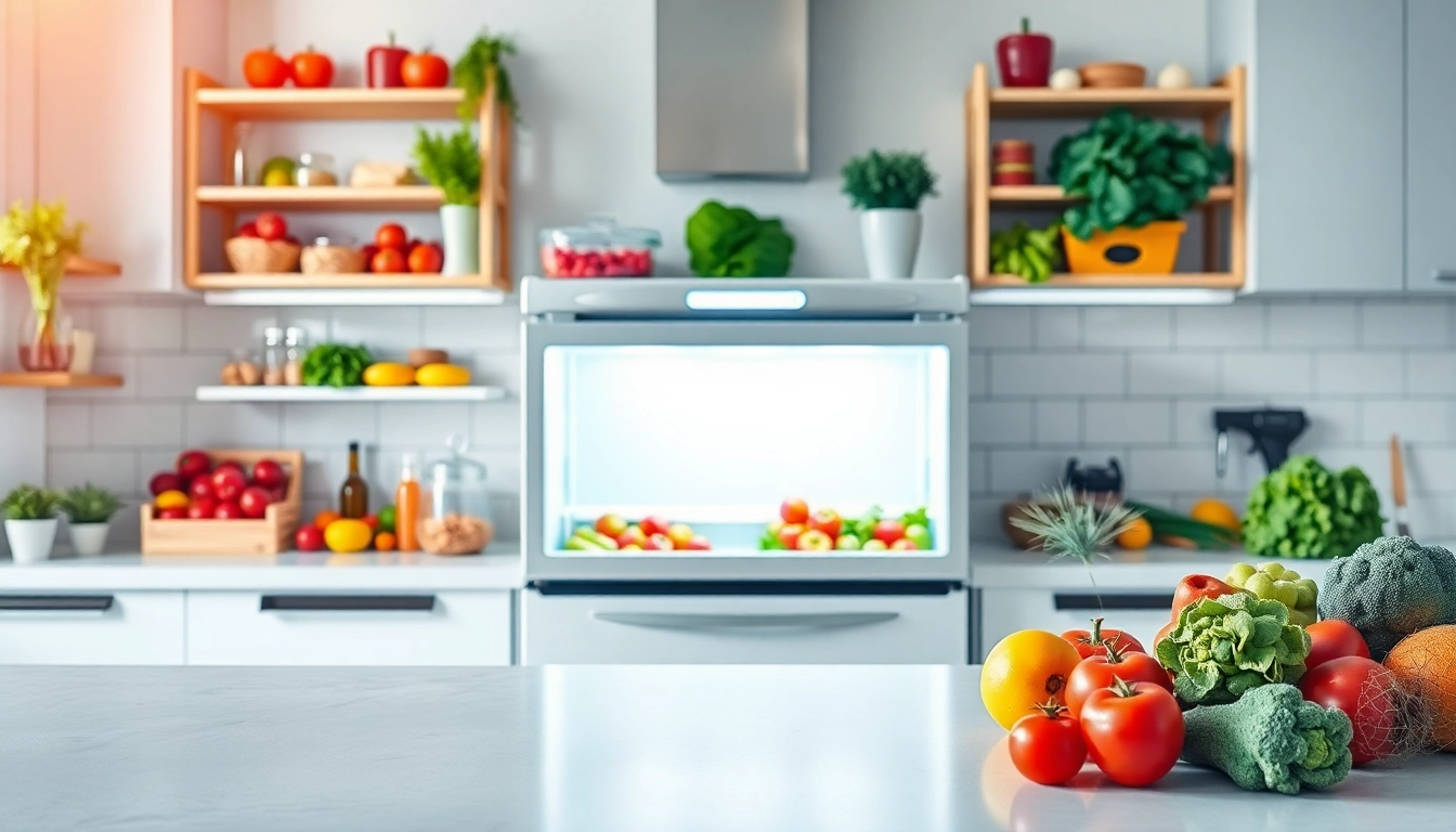 Freezer showcasing fresh ingredients in a modern kitchen, promoting efficient food storage.