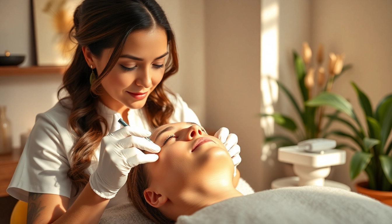 Aesthetic care in Nyack featuring a serene spa environment with a nurse practitioner administering treatment.