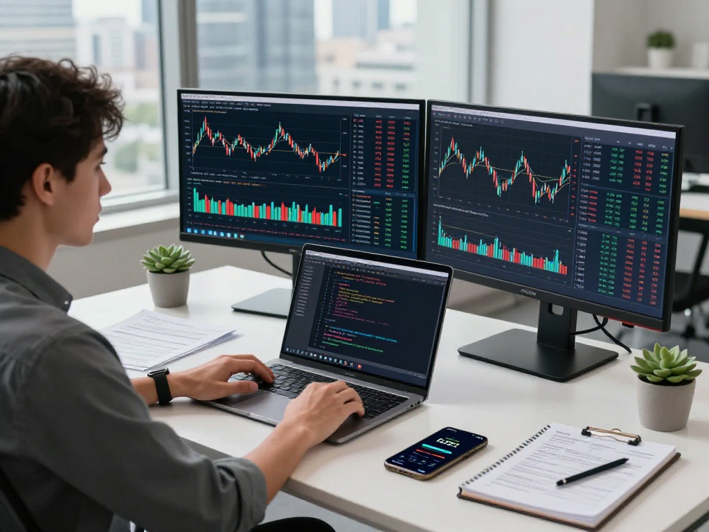 Nikkei 225 index API data analysis in a modern finance workspace with real-time stock charts.
