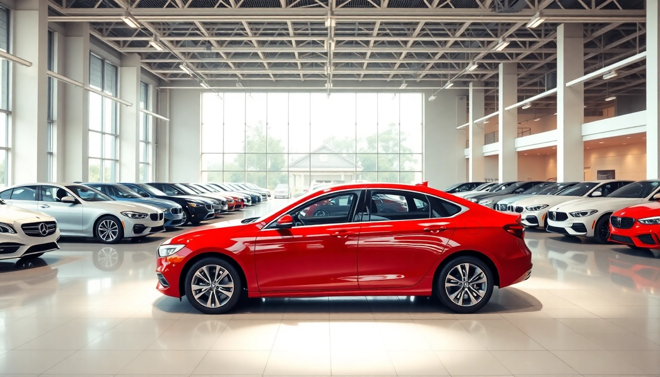 Explore options to Buy a car in a professional showroom featuring various models.