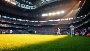 mlb중계 실황을 전하는 야구 선수들이 활기차게 경기를 펼치는 모습