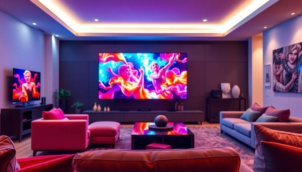 Engaging scene of an iron tv display in a stylish home setting.