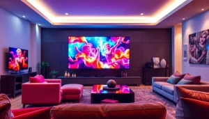 Engaging scene of an iron tv display in a stylish home setting.