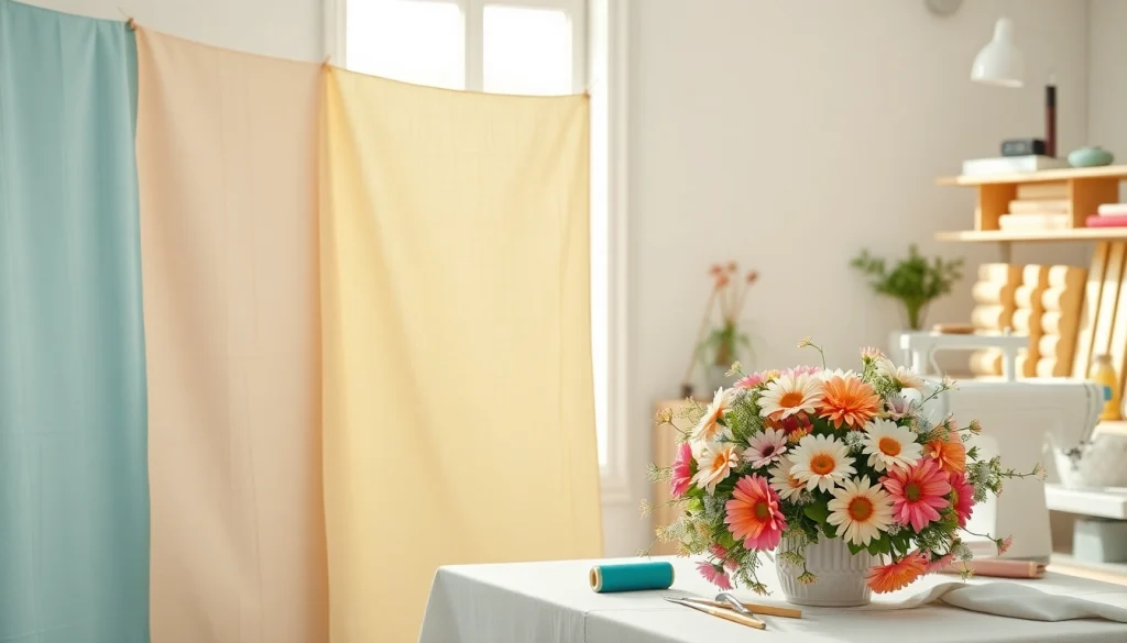 Katoen swatches in a creative sewing studio showing textural diversity.