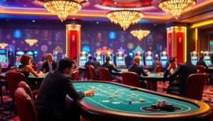 Descubra os melhores jogos de cassino com uma atmosfera vibrante e jogadores se divertindo.