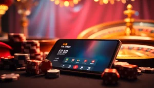 Access thrilling gambling experiences with ink vao 12bet, featuring vibrant poker chips and a roulette wheel.