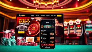 Experience the excitement of online betting at Trang Chủ BJ88 with vibrant casino visuals.