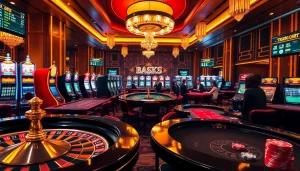 Experience the excitement of gambling at Trang chủ 789P with vibrant casino tables and slot machines.